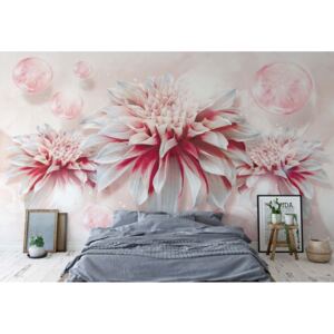 Fototapeta - Pink Flowers Vliesová tapeta - 254x184 cm