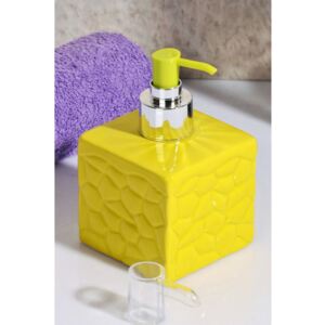 Žltý keramický dávkovač na mydlo s pumpičkou Modena