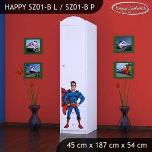 MAXMAX Dětská skříň SUPERMAN - TYP 1B