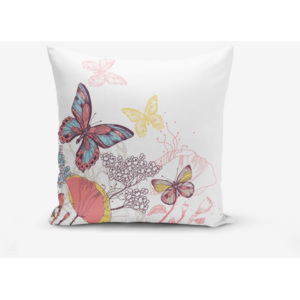 Obliečka na vankúš s prímesou bavlny Minimalist Cushion Covers Special Design Colorful Butterfly, 45 × 45 cm