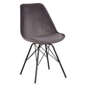 Dizajnová jedálenská stolička Sweden Retro, strieborný zamat