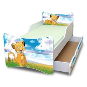 MAXMAX Dětská postel se šuplíkem 140x70 cm - LVÍČEK