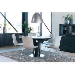 Dizajnový jedálenský stôl čierny rozkladací Deliza 120-160cm