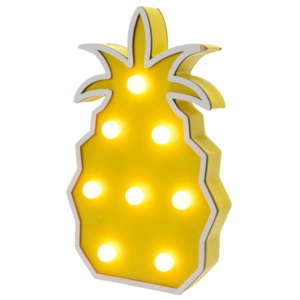 Drevená LED dekorácia Ananás žltá, 22 cm