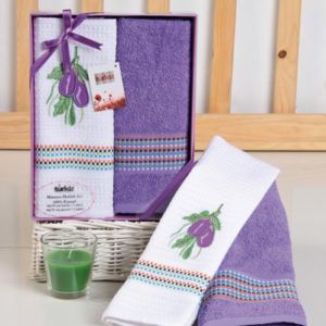 Darčeková súprava uteráka a utierky Mimosa lilek fialová