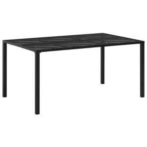 Záhradný stôl, čierny 150x90x72 cm, oceľ