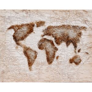 Falc Ručne maľovaný obraz - Mapa sveta, 80x100 cm