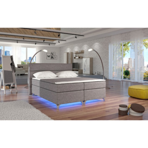 Čalúnená posteľ BASILIO, bez LED, 160x200 cm, sawana 21