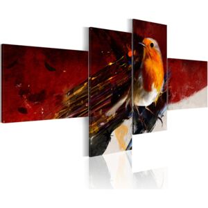 Obraz na plátne - Oranžový ptáček 200x90