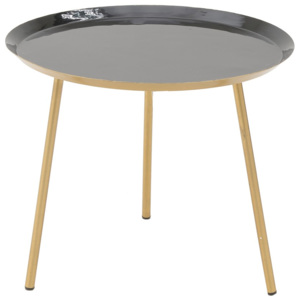 Čierny kovový odkladací stolík InArt Simplo, ⌀ 59 cm