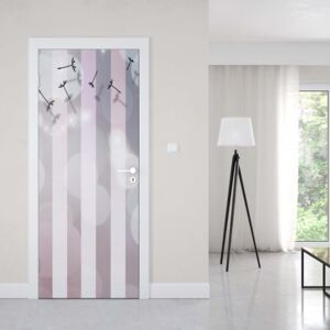 GLIX Fototapeta na dvere - Dandelions Modern Design Stripes Bokeh