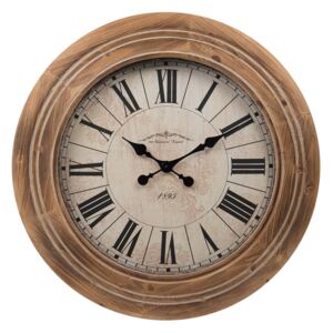 Nástenné hodiny s rímskymi číslicami a masívnym dreveným rámom - Ø 67 * 5.5 cm
