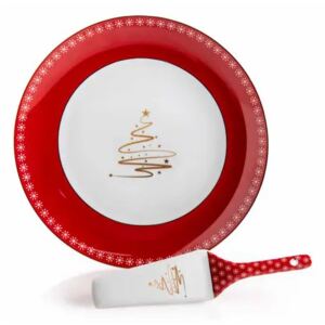EVVIVA - ROCCARASO Vianočný dezertný tanier s lopatkou