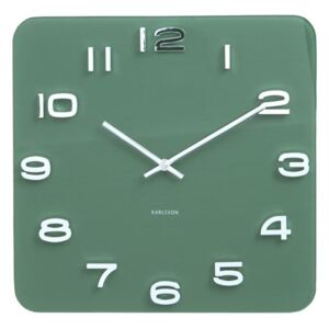 KARLSSON Nástenné hodiny Vintage štvorcové zelené