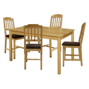 OVN jedálenský set IDN 4430 stôl+4 stoličky borovica masív/lakované