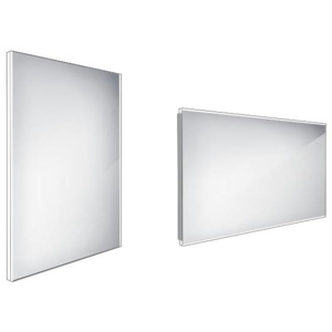 Nimco Zrkadlá - Kúpeľňové podsvietené LED zrkadlo 600 mmx800 mm, hranaté, alumínium ZP 9002