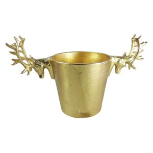 Zlatá kovová chladiaca misa na šampanské s jelene Dearly - 32 * 15.5cm