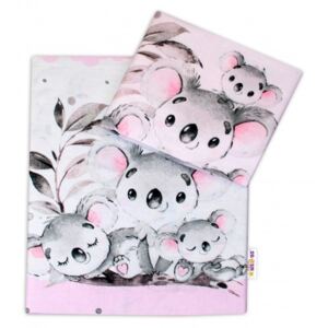 2-dielne bavlnené obliečky Baby Nellys - Medvedík Koala - ružový, roz. 135 x 100 cm