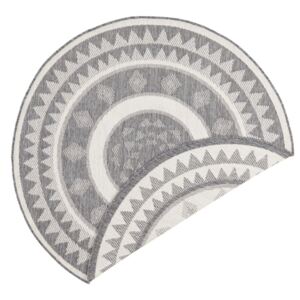 Sivo-krémový vonkajší koberec Bougari Jamaica, ⌀ 140 cm