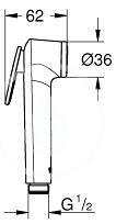 Grohe - Bidetová spŕška s držiakom a hadicou 1,25 m, chróm / biela