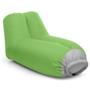 Blumfeldt Airlounge, nafukovacia sedačka, 90x80x150cm, ruksak, prateľná, polyester, zelená