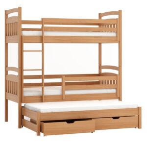 Detská poschodová posteľ 90 cm Anie (buk). Akcia -33%. Vlastná spoľahlivá doprava až k Vám domov. 615011