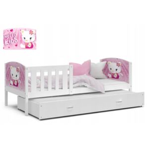 Detská posteľ DOBBY P2 s obojstrannou potlačou + matrac + rošt ZADARMO, 190x80 cm, biela/vzor 08