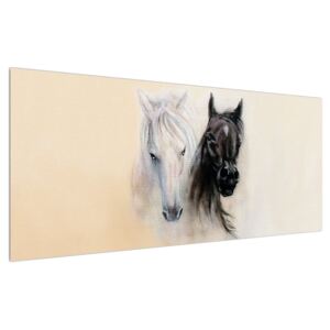 Maľovaný obraz koní (120x50 cm)