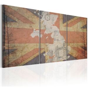 Obraz na plátne - Map of Great Britain (Vintage) 60x30