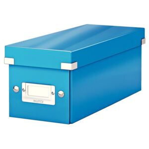 Modrá úložná škatuľa s vekom Leitz CD Disc, dĺžka 35 cm