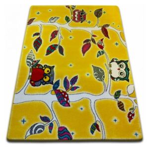MAXMAX Detský koberec KIDS Sovičkový les - žltý