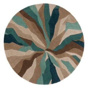 Flair Rugs koberce ručne všívaný kusový koberec Infinite Splinter Teal kruh - 135x135 (průměr) kruh cm