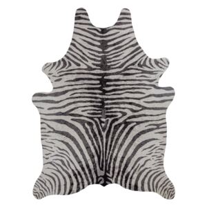 Flair Rugs koberce Kusový koberec Faux Animal Zebra Print Black/White - 155x190 tvar kožešiny cm