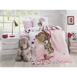 Detská prešívaná bavlnená prikrývka cez posteľ Baby Pique Pinkie, 95 x 145 cm
