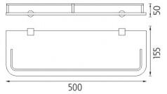 NIMCO BORMO polička 50cm s ohrádkou rosené sklo BR 11091AX-50-26
