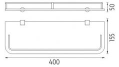 NIMCO BORMO polička 40cm s ohrádkou rosené sklo BR 11091AX-40-26