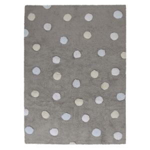 Lorena Canals koberce ručne tkaný kusový koberec Tricolor Polka Dots Grey-Blue - 120x160 cm