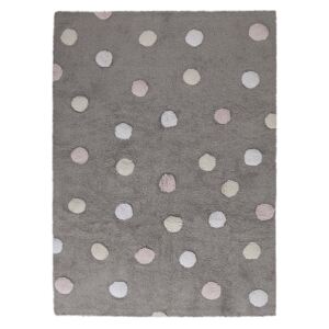 Lorena Canals koberce ručne tkaný kusový koberec Tricolor Polka Dots Grey-Pink - 120x160 cm