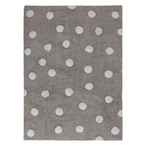 Lorena Canals koberce ručne tkaný kusový koberec Polka Dots Grey-White - 120x160 cm