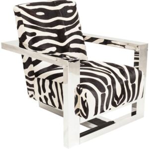 Kreslo s poťahom s rebrovanými vzorom Kare Design Wildlife Zebra