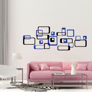 GLIX Dekoratívne štvorce - samolepka na stenu Čierna a modrá 2 x 30 x 30 cm