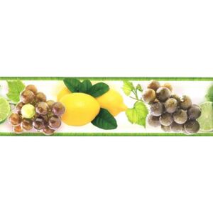 Samolepiace bordúra B 83-04, rozmer 8,3 cm x 5 m, ovocie žlto-zelené, IMPOL TRADE