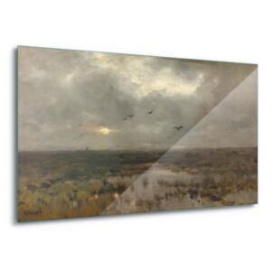 Obraz na skle GLIX - The Marsh, Anton Mauve 4 x 30x80 cm