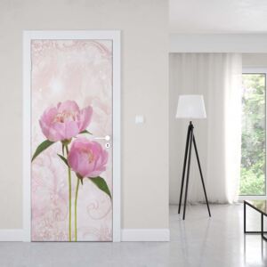 GLIX Fototapeta na dvere - Soft Flowers Pink Modern Floral