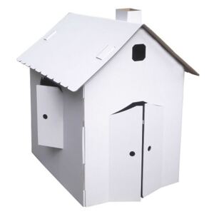 Kartónový domček z päťvrstvovej vlnitej lepenky, 920x630x950 mm, biely