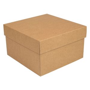 Úložná krabica s vekom 250x250x150 mm, kraftová