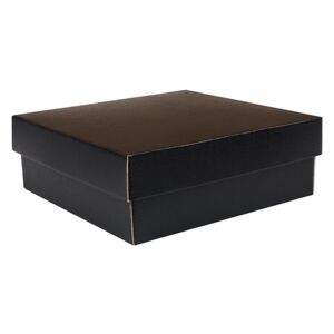 Darčeková krabička s vekom 200x200x70/35 mm, čierno-šedá matná