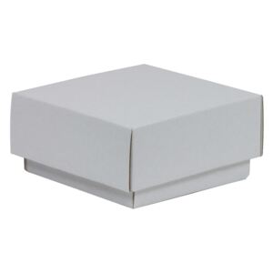 Darčeková krabička s vekom 100x100x50/40 mm, biela