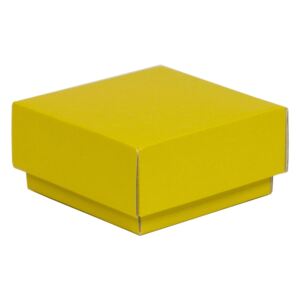 Darčeková krabička s vekom 100x100x50/40 mm, žltá