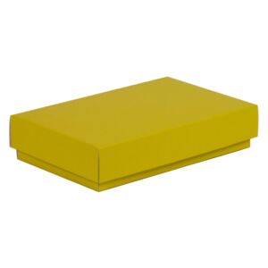 Darčeková krabička s vekom 250x150x50/40 mm, žltá